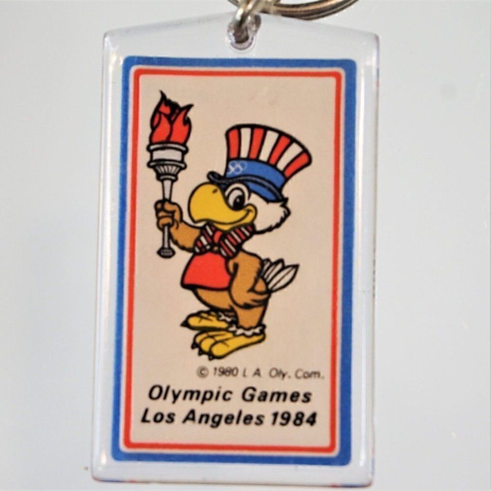 Vintage Keychain Sam the Olympic Eagle 1984 Los Angeles Olympic Games XXIII